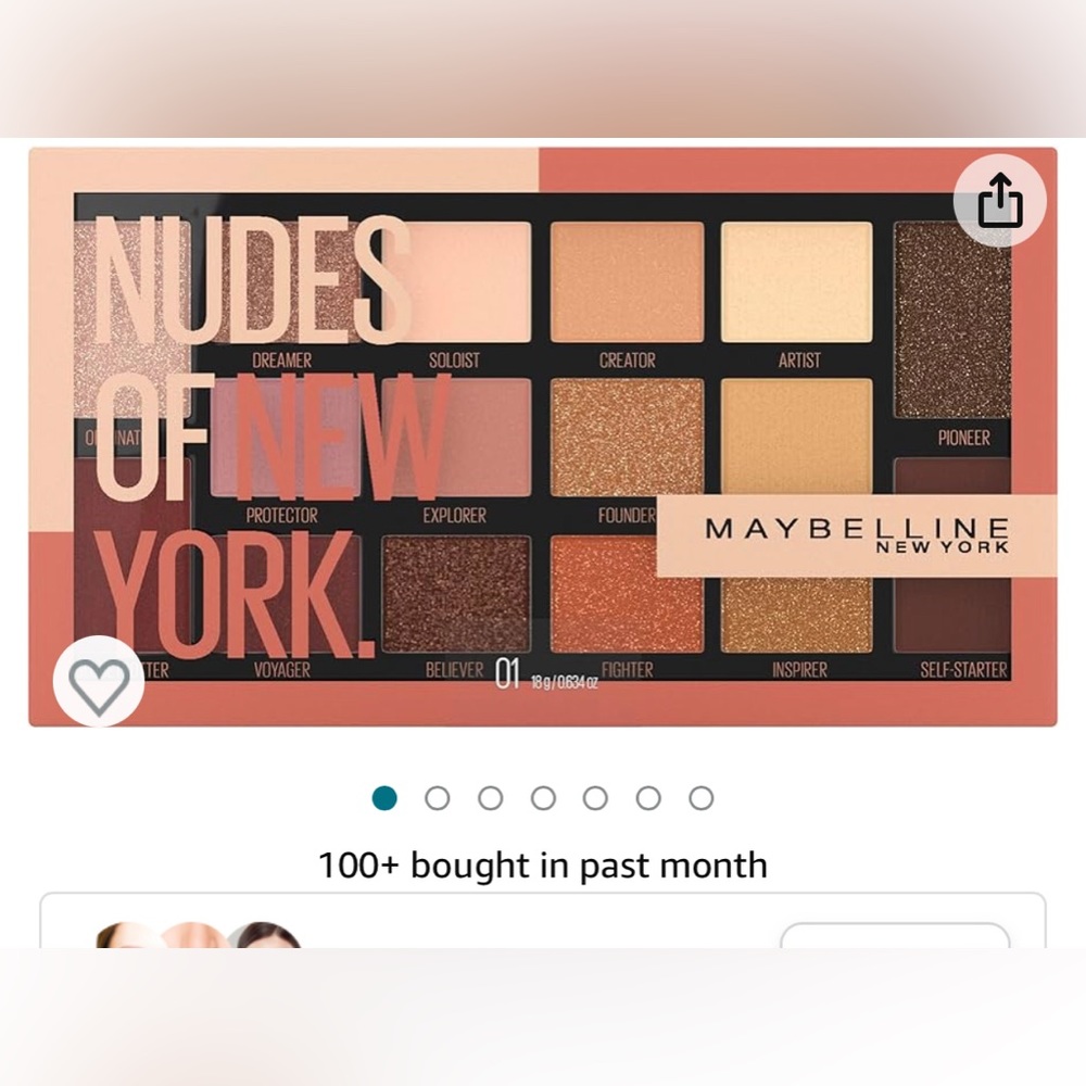 NIB Nudes of New York Maybelline New York eye shadow pallet 01